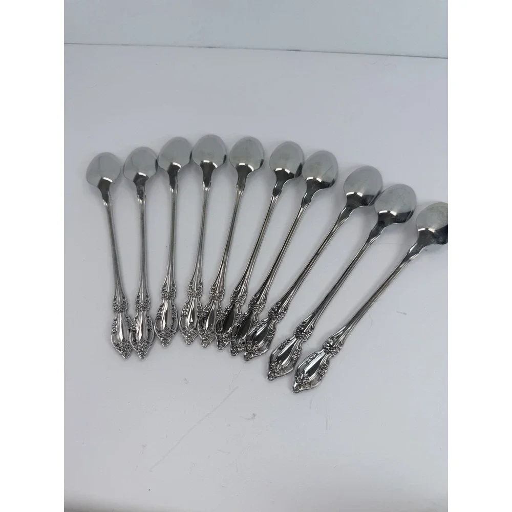 Oneida RAPHAEL Stainless Distinction Deluxe Iced Tea Spoons Lot Of 10